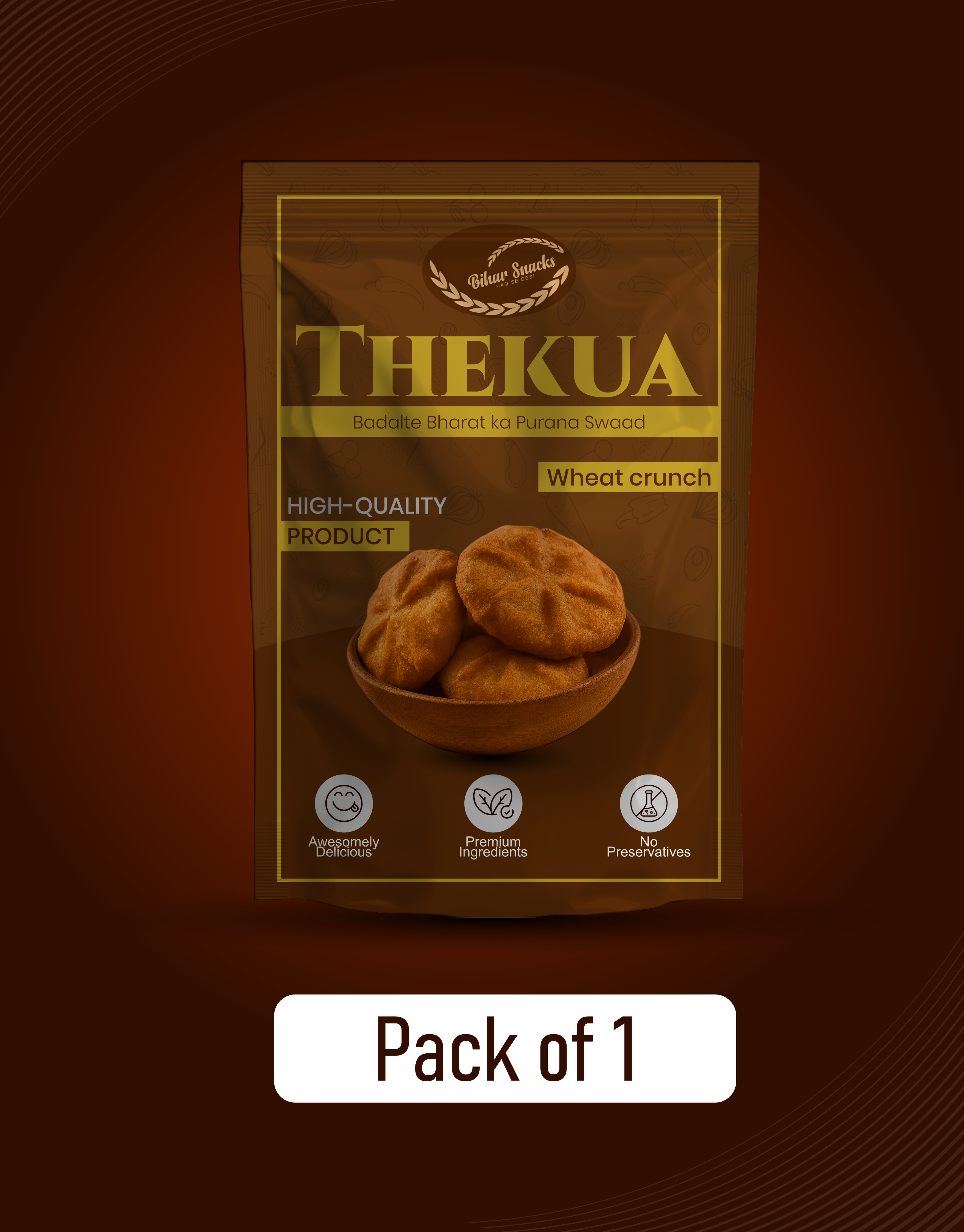 Bihar Snacks Premium Thekua – Authentic Maithili Sweet Delight (Single Pack 250g)
